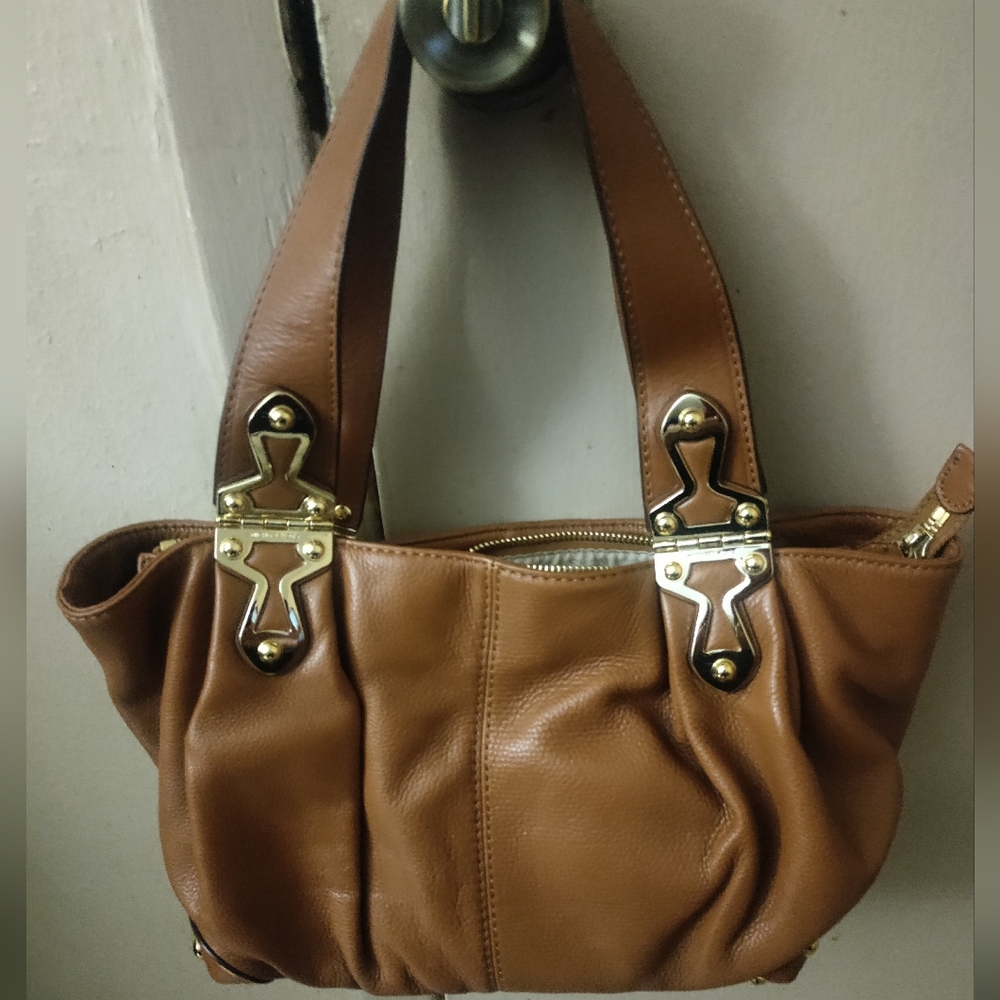 Michael Kors Joplin Brown Leather Shoulder